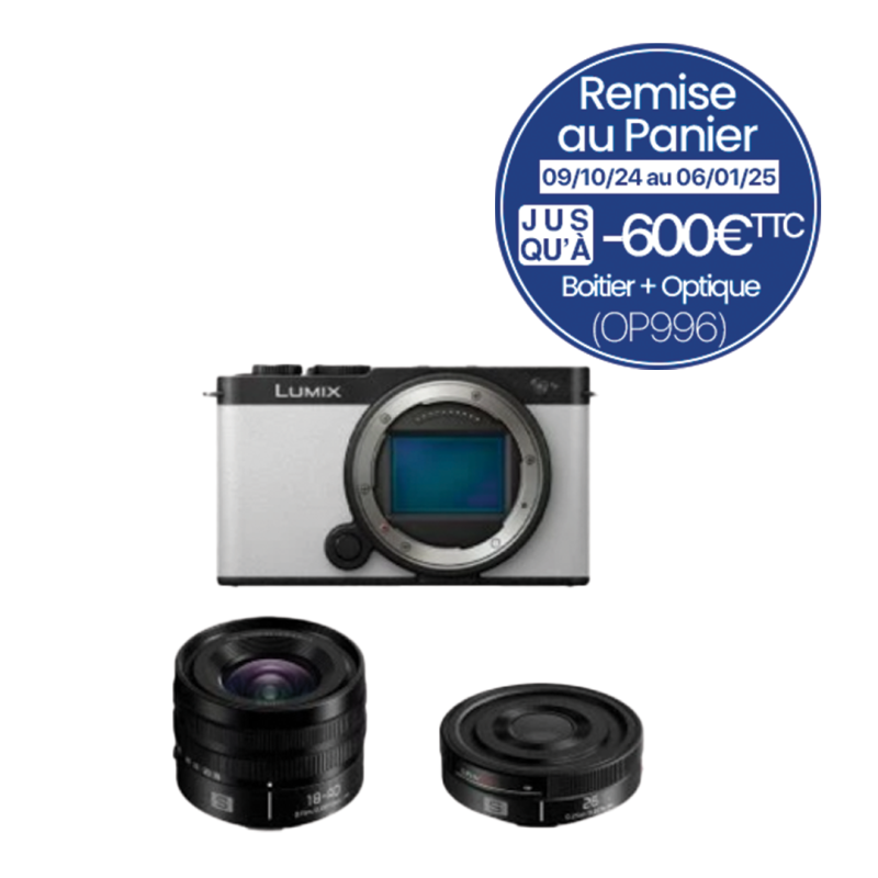 Panasonic Kit avec boitier LUMIX S9 Blanc + objectif 18-40/4.5-6.3