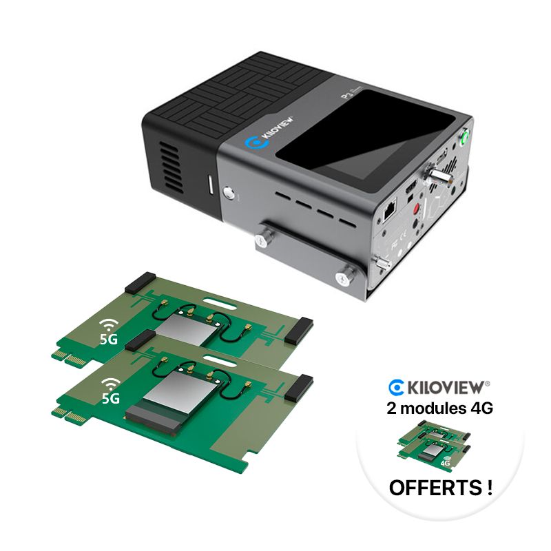 Kiloview P3 Encodeur vidéo 5G+2 modules 5G+2 modules 4G OFFERTS