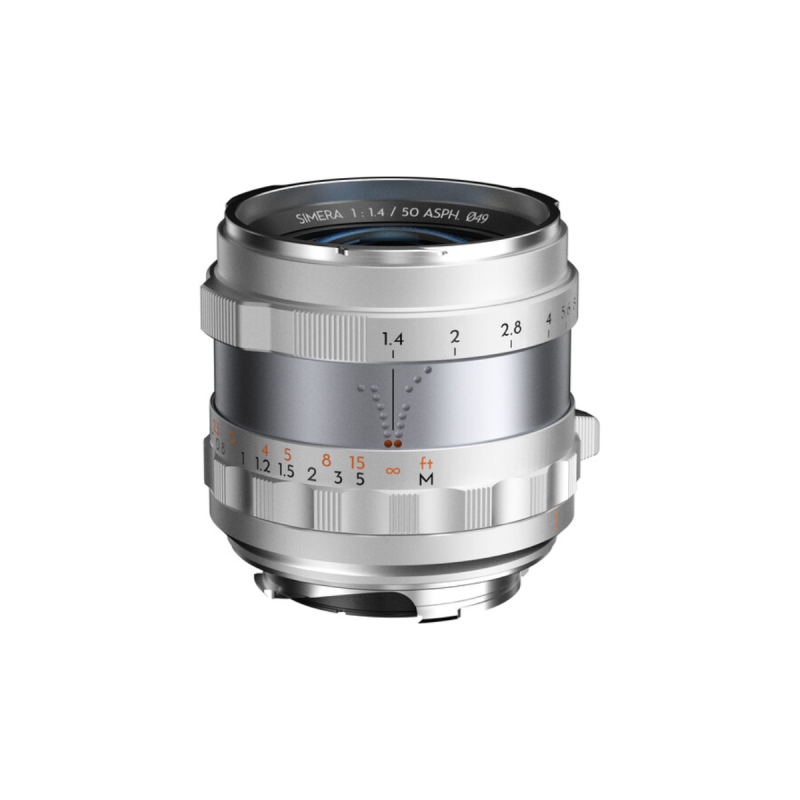 Thypoch Lens Simera 50mm f1.4 Silver M mount color box