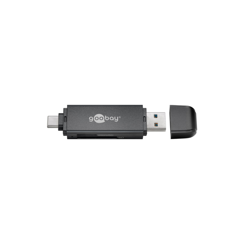 Goobay Lecteur de cartes USB-C et USB-A pour SDXC SDHC microSD et SD