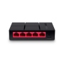 Mercusys Boitier en plastisque Desktop Switch 5 Ports Gigabit  Noir