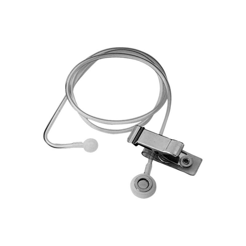 RTS Straight acoustic eartube with clothing clip for use with earmold