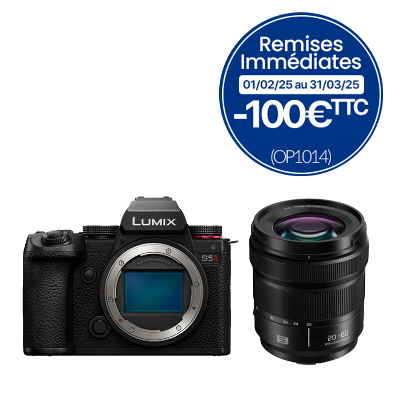 Panasonic Lumix S5M2 hybride plein format 24.2 Mp + Objectif 20-60mm