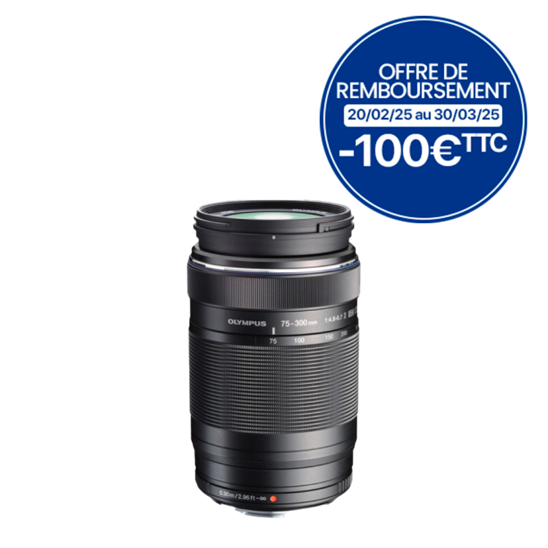 OM System Objectif 75-300/4.8-6.7 M. ZUIKO Micro 4/3 Noir